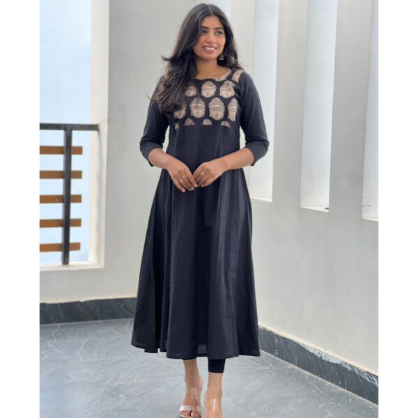 Black Buddha A line kurta