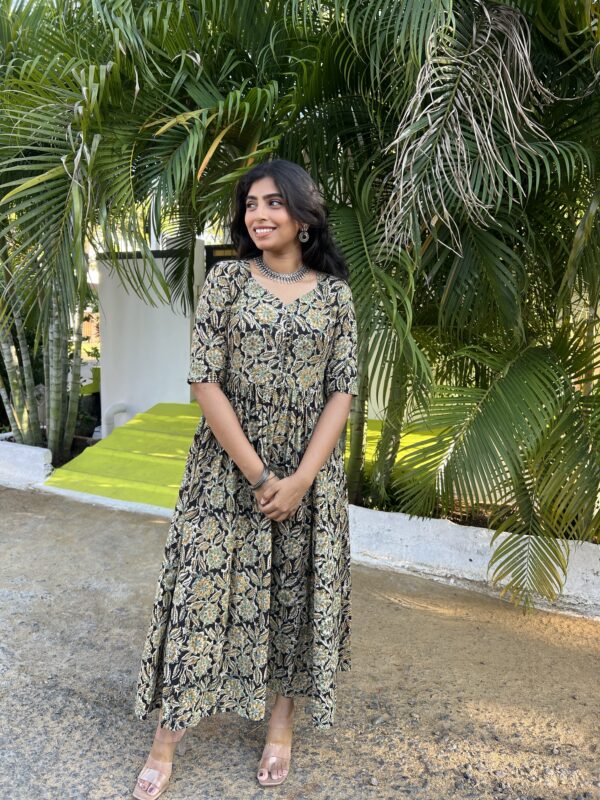 Black kalamkari Cotton maxi