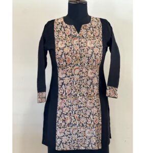 Black  kalamakri patchwork short