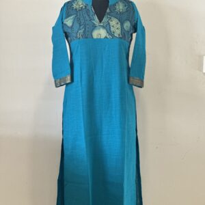Blue hand painted kurta