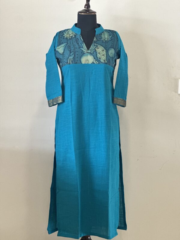 Blue hand painted kurta