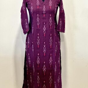 Deep purple IKKAT kurta