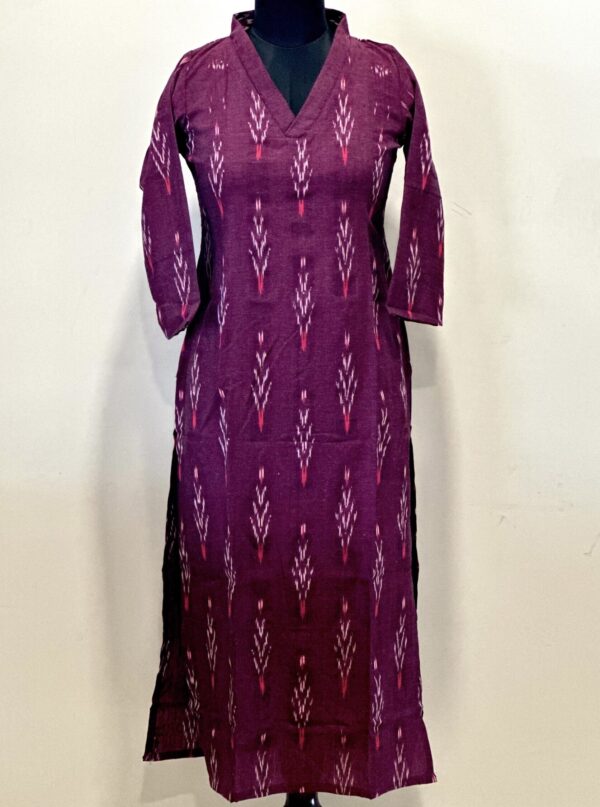 Deep purple IKKAT kurta