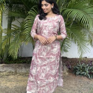 Mauve shade tissue kurta