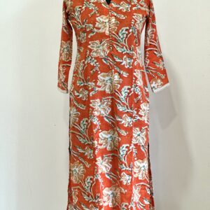 Orange floral kurta