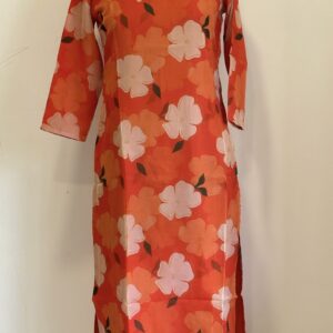 Orange soft organza kurta