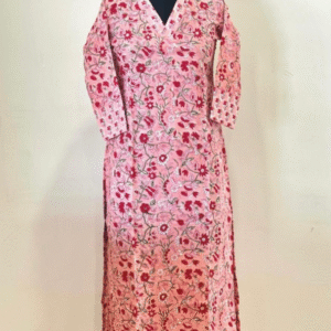 Peach floral kurta