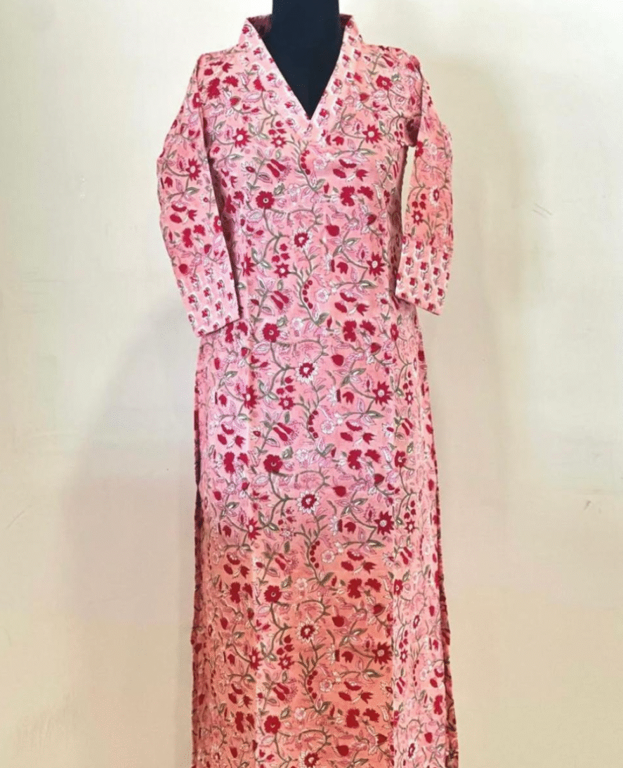 Peach floral kurta