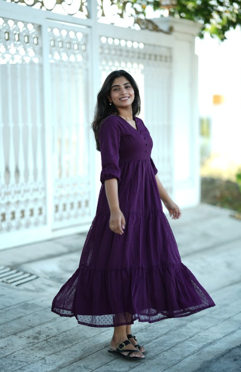 Purple georgette maxi