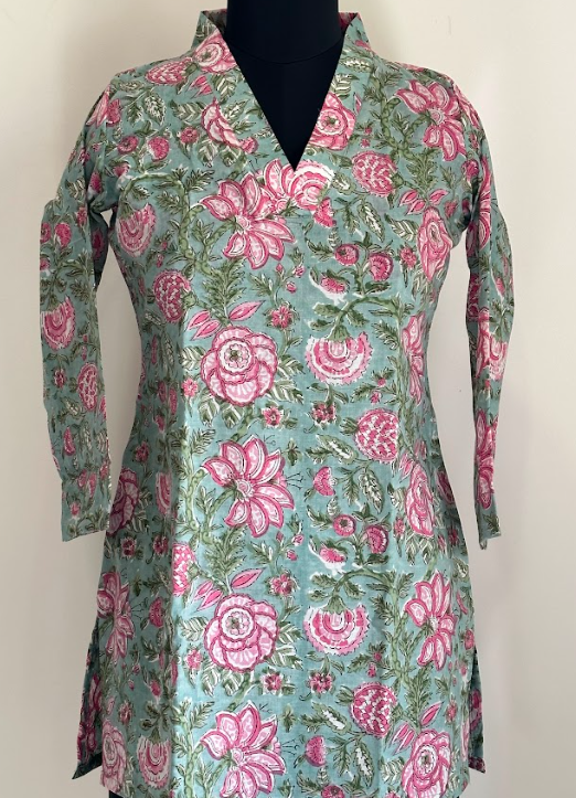 Grey pink floral
