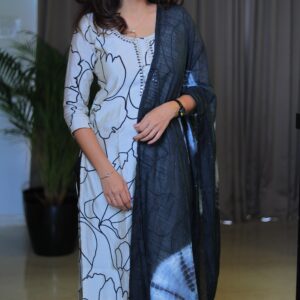 White & black muslin set