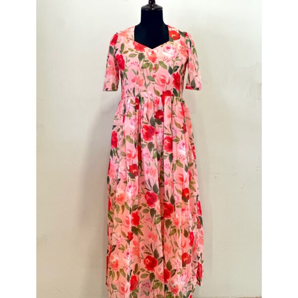 Peach floral Georgette maxi