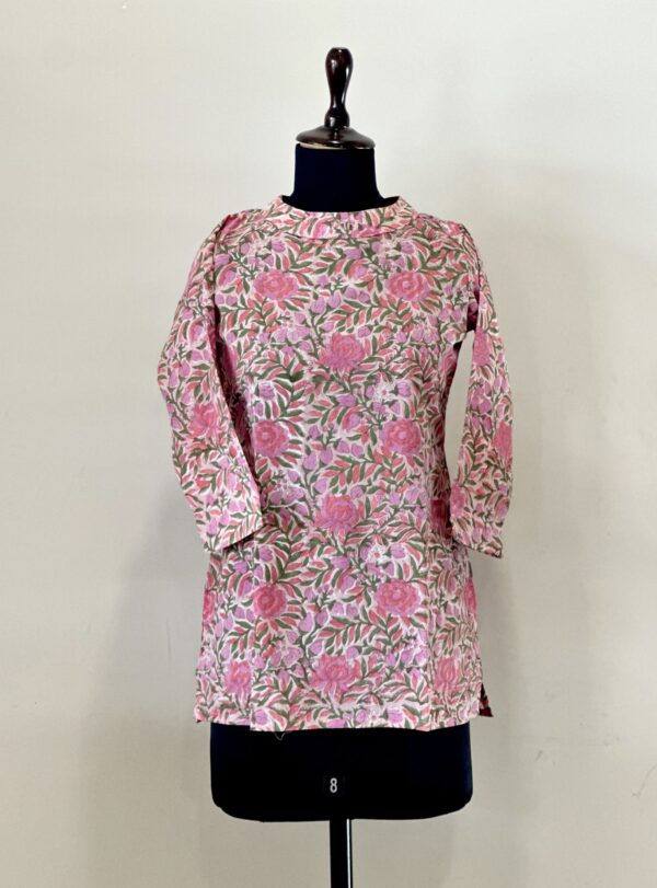 peach pink floral short - Image 2