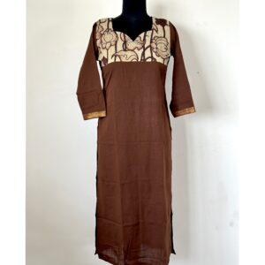 Brown hand painted kurta
