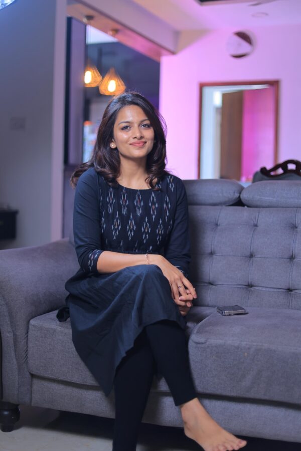 Black ikkat kurta - Image 2