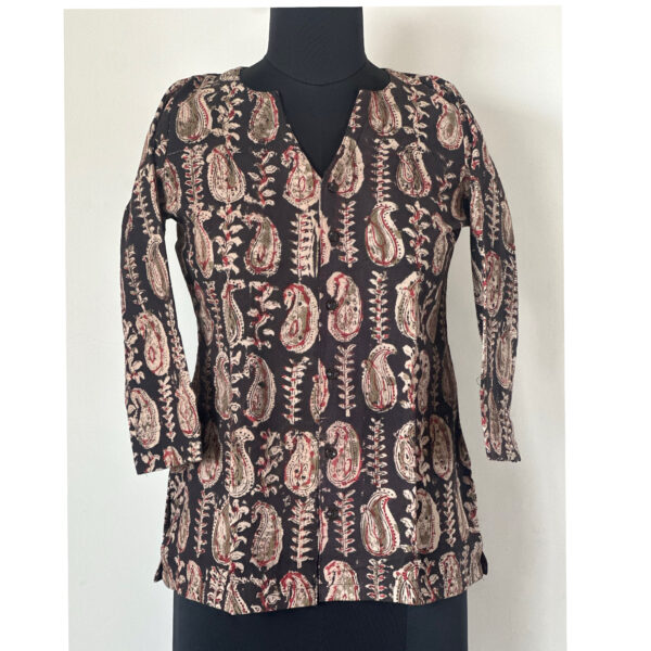 Black mango kalamkari shirt top
