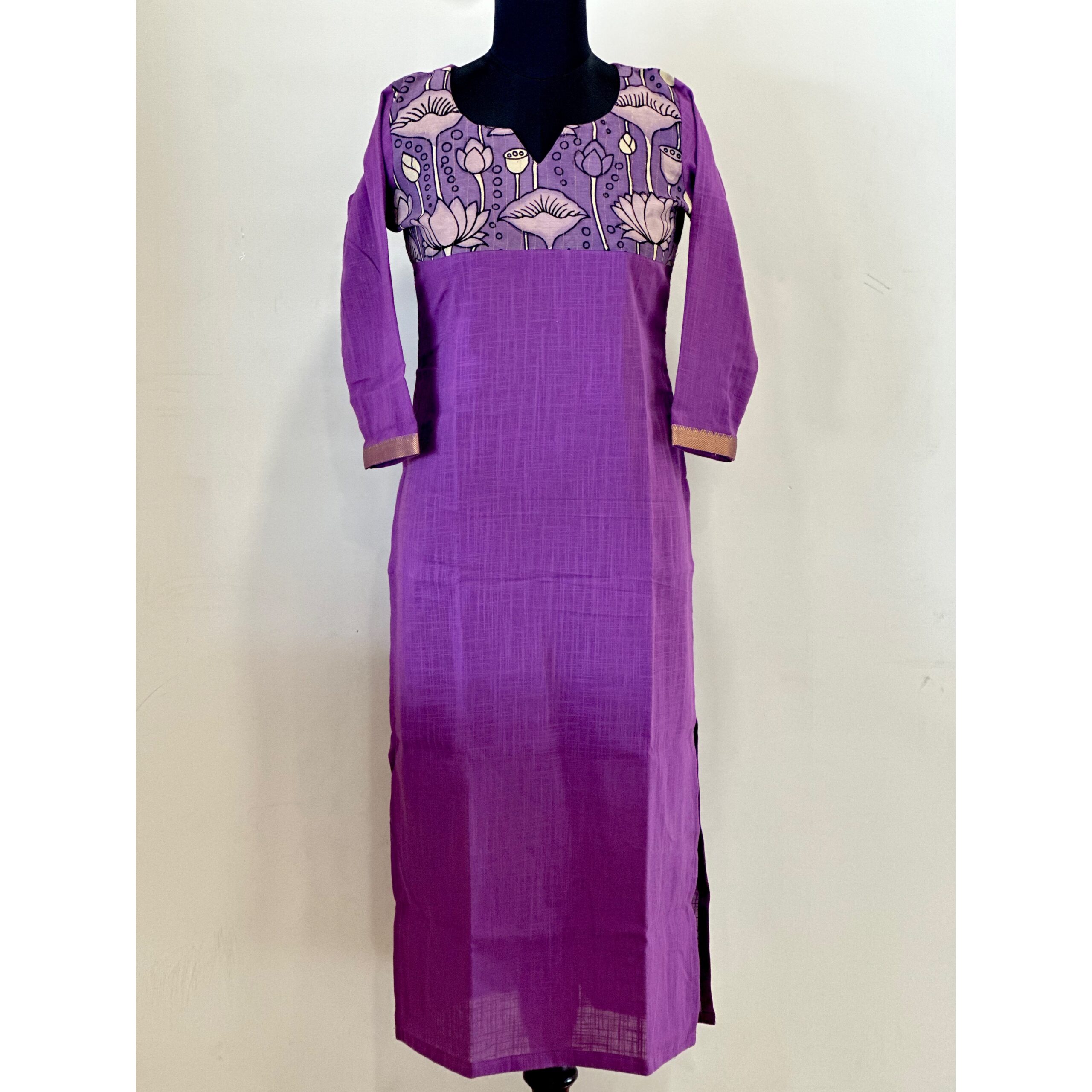 Violet hand painted kurta