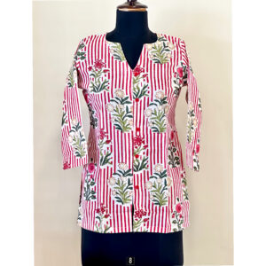 Striped floral shirt top