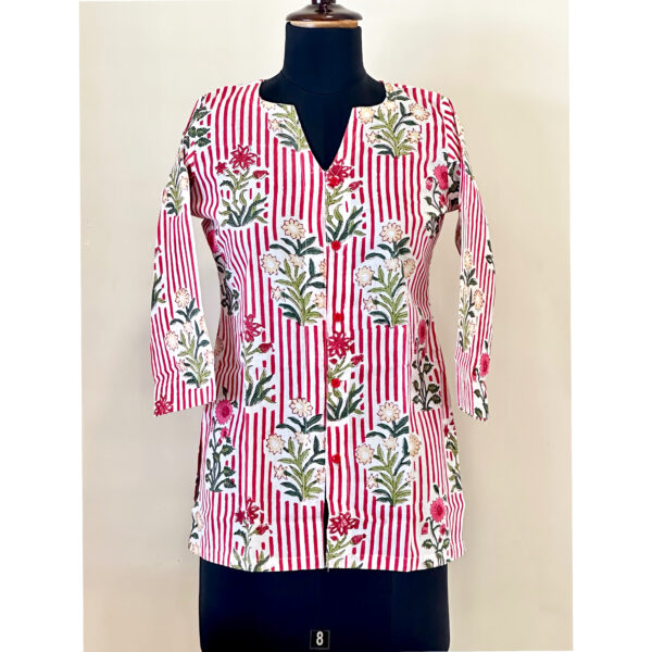 Striped floral shirt top