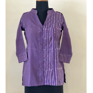 Purple half and half shirt top