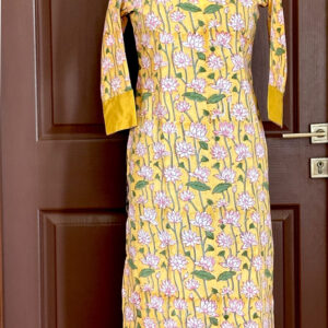 Yellow lotus kurta