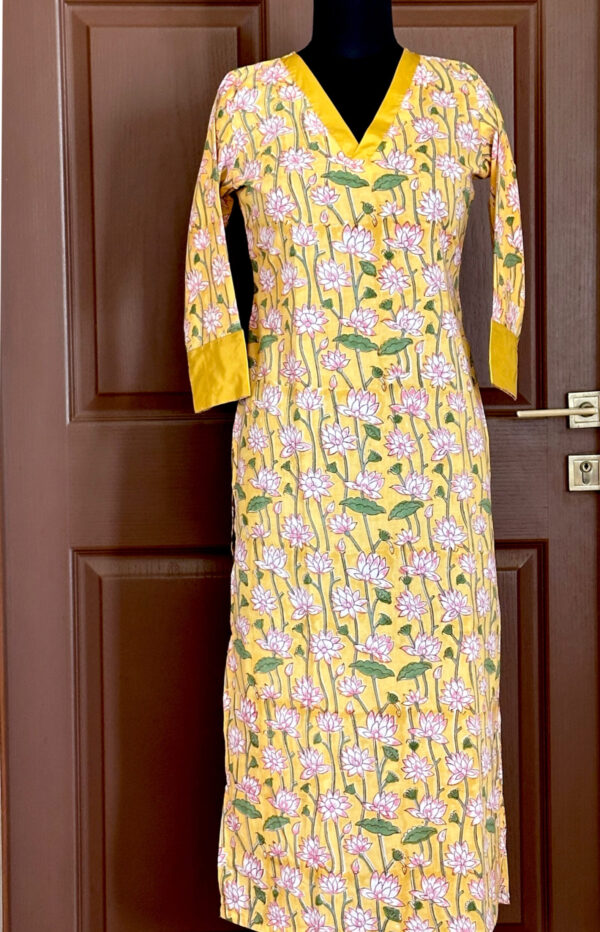 Yellow lotus kurta
