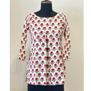 White red boom short top