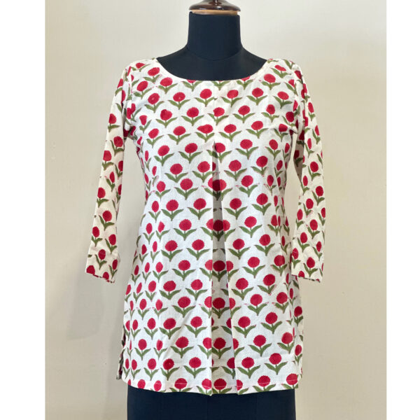 White red boom short top