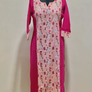 Pink peach pichwai kurta