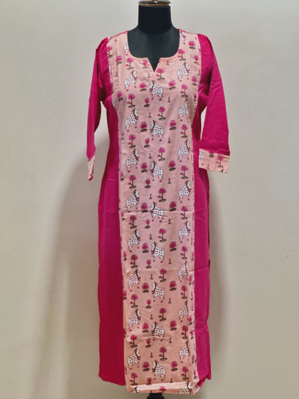 Pink peach pichwai kurta