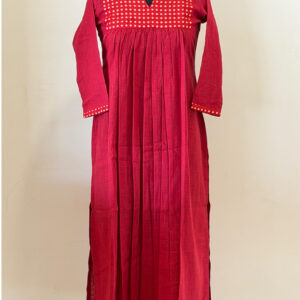 Polka dot maroon kurta