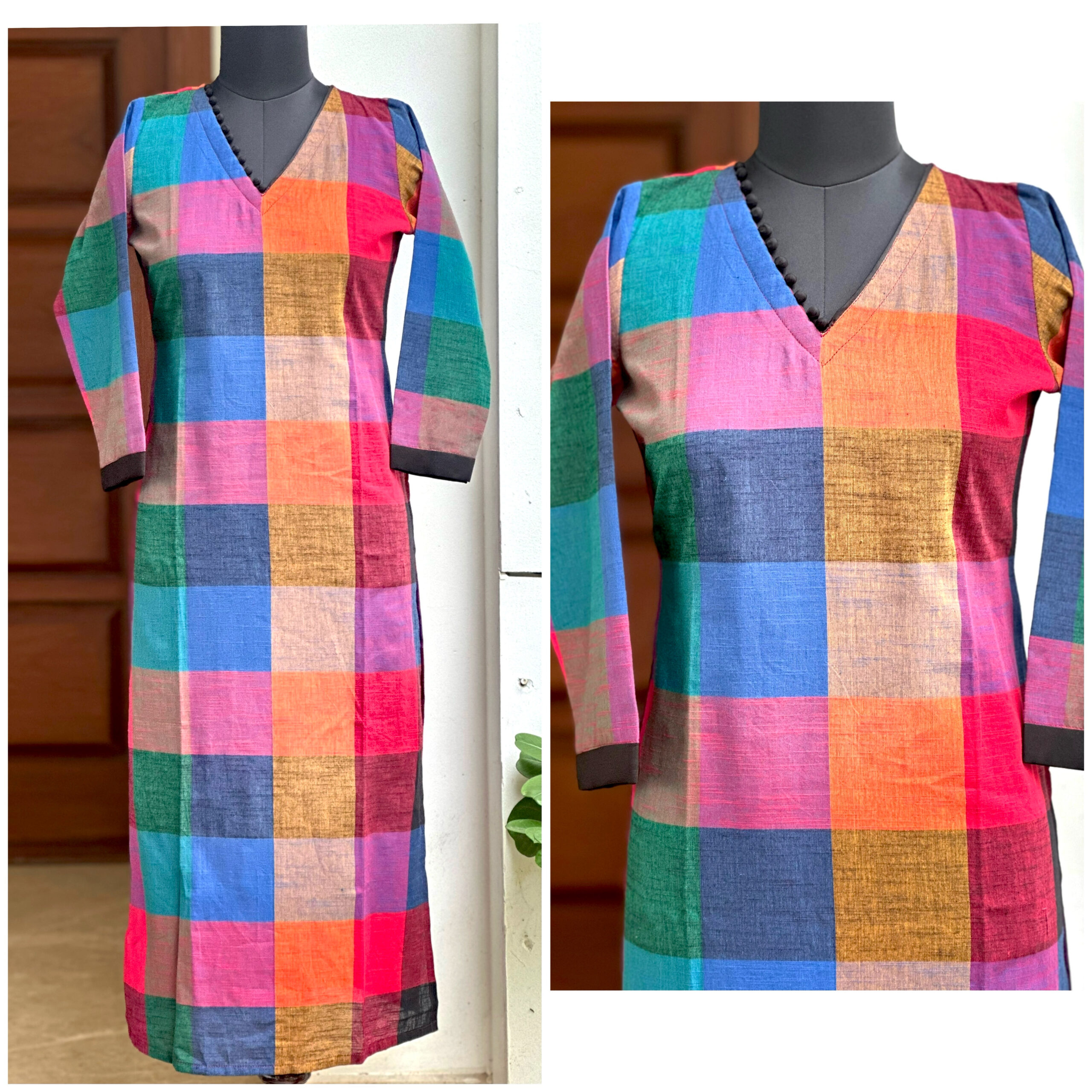 Madras checks kurta - Image 2