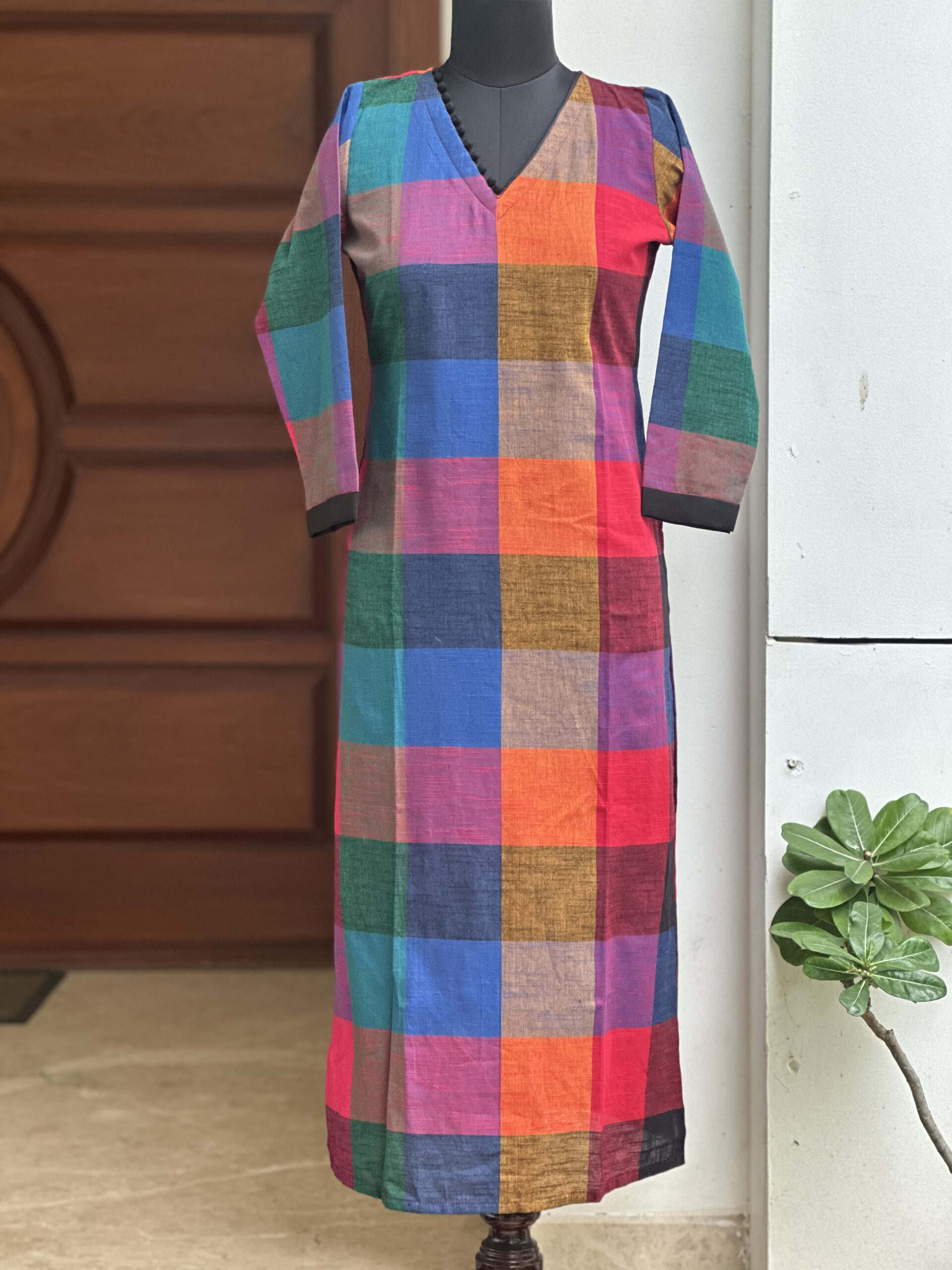 Madras checks kurta - Image 3