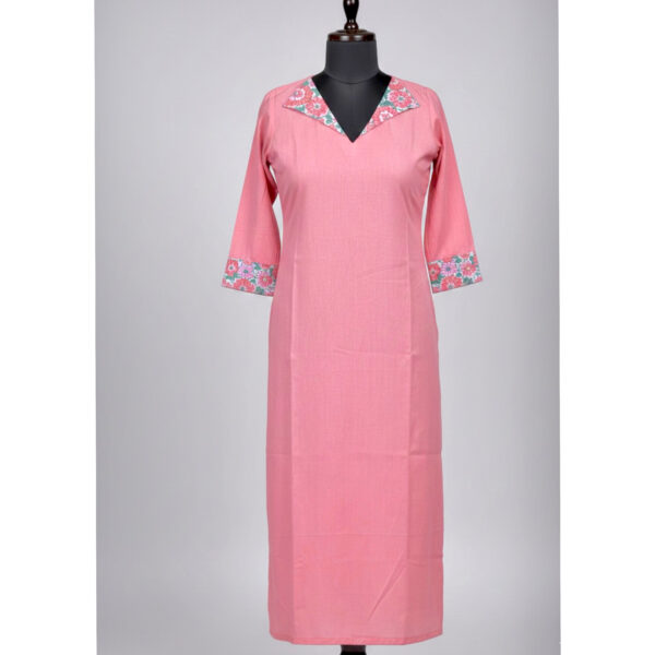 Peach floral flap kurta