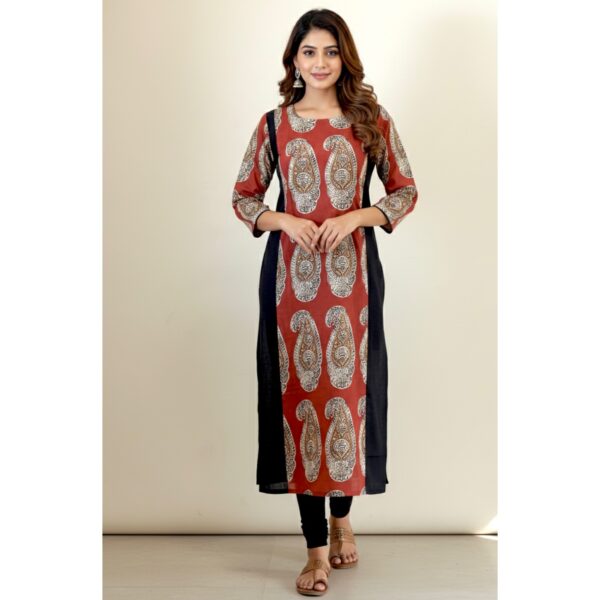 Maroon mango patchwork kurta