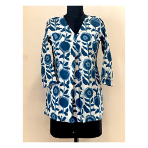 Indigo floral short kurta