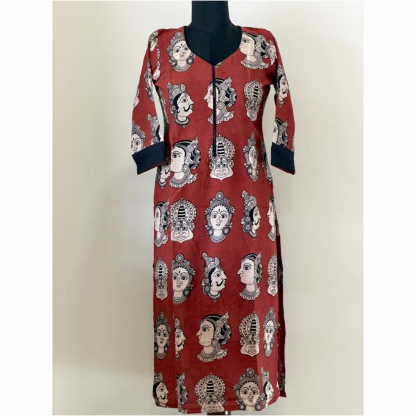 Maroon kathak kalamakari