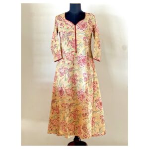 Light mustard floral aline