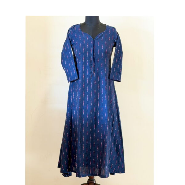 Blue aline ikkat kurta