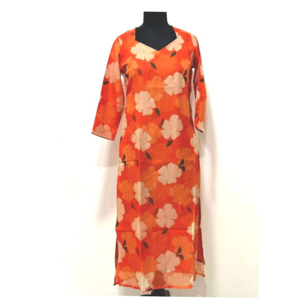 Orange soft organza kurta