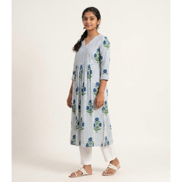 Stripes floral kurta