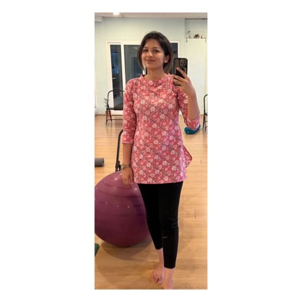 French rose pink top
