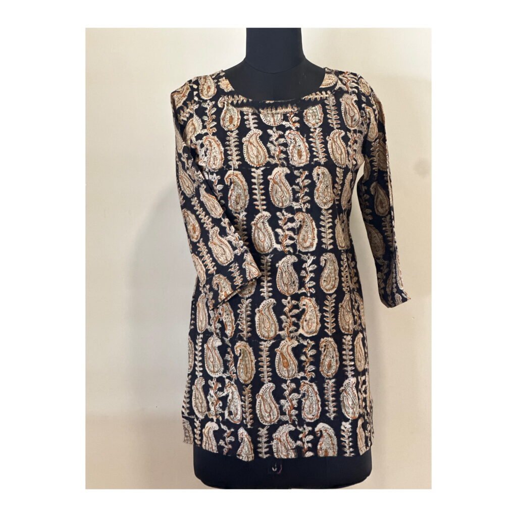 Black mango kalamkari kurta