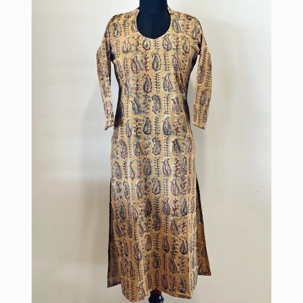 Yellow mango kalamkari kurta